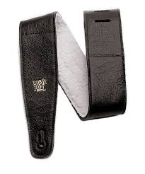 Ernie BAll 4137 Black Italian Leather Strap, Remen za gitaru